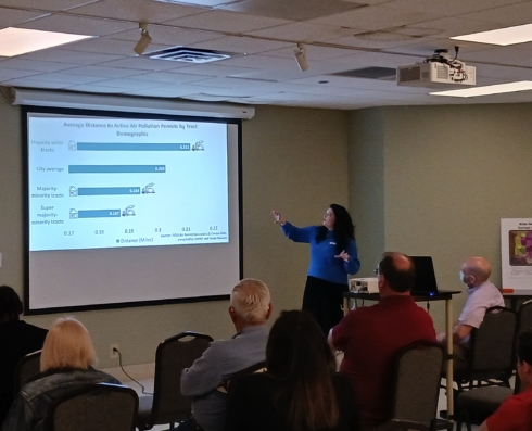 Photo of instructor giving presentation to group of people